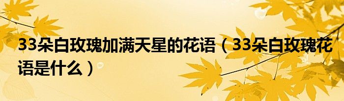 33朵白玫瑰加满天星的花语（33朵白玫瑰花语是什么）