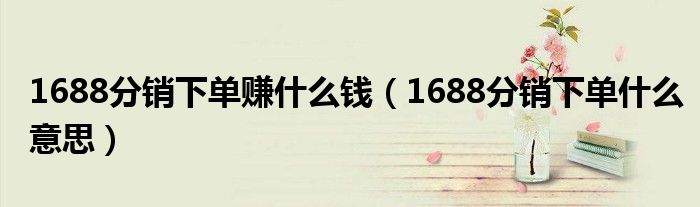 1688分销下单赚什么钱（1688分销下单什么意思）