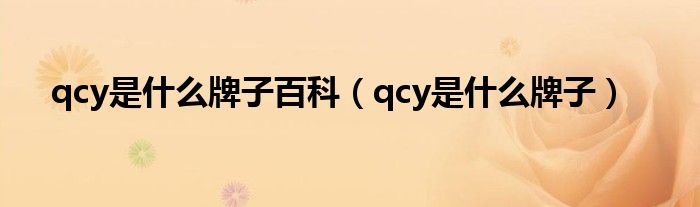 qcy是什么牌子百科（qcy是什么牌子）