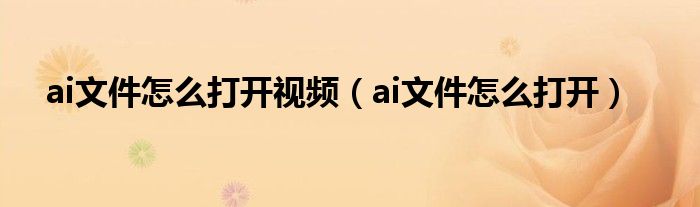 ai文件怎么打开视频（ai文件怎么打开）