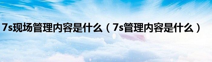 7s现场管理内容是什么（7s管理内容是什么）