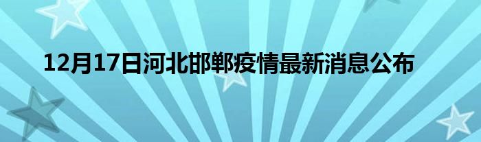 12月17日河北邯郸疫情最新消息公布