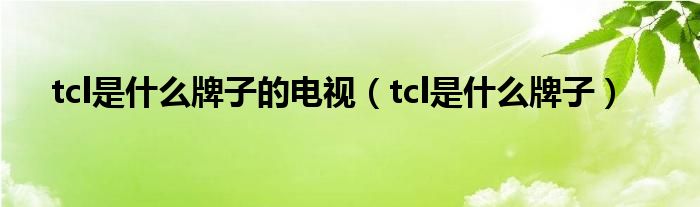 tcl是什么牌子的电视（tcl是什么牌子）