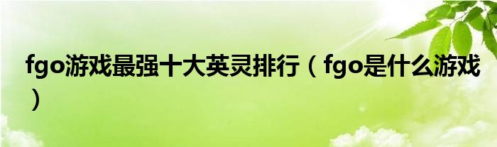 fgo游戏最强十大英灵排行（fgo是什么游戏）