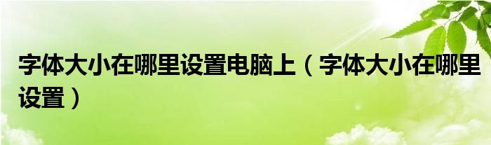 字体大小在哪里设置电脑上（字体大小在哪里设置）