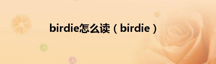 birdie怎么读（birdie）