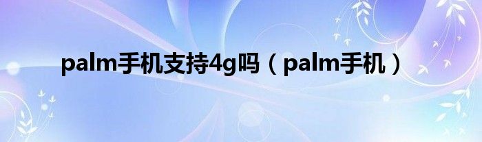 palm手机支持4g吗（palm手机）