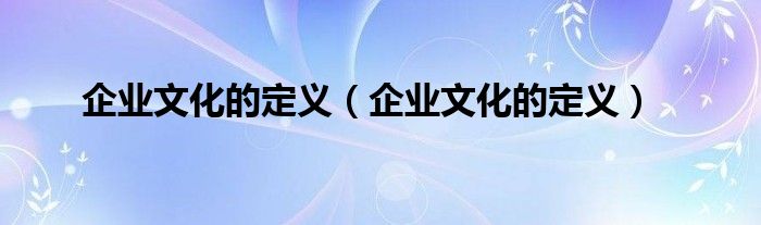 企业文化的定义（企业文化的定义）