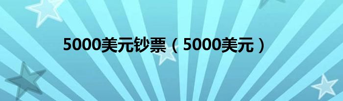 5000美元钞票（5000美元）