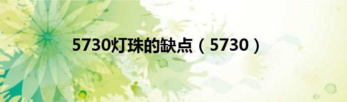 5730灯珠的缺点（5730）