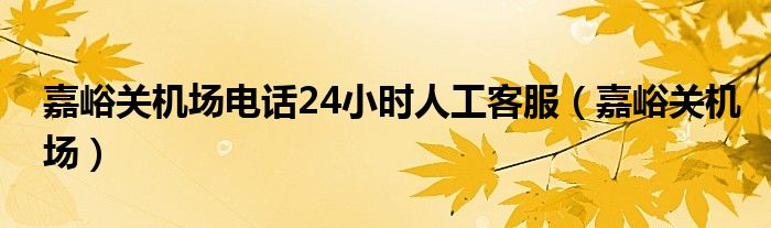 嘉峪关机场电话24小时人工客服（嘉峪关机场）