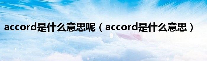 accord是什么意思呢（accord是什么意思）