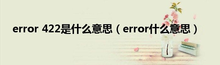 error 422是什么意思（error什么意思）