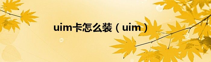 uim卡怎么装（uim）