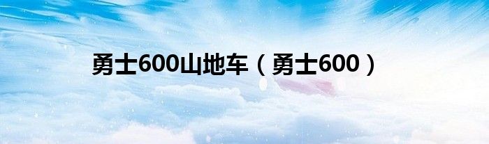 勇士600山地车（勇士600）