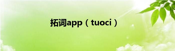 拓词app（tuoci）