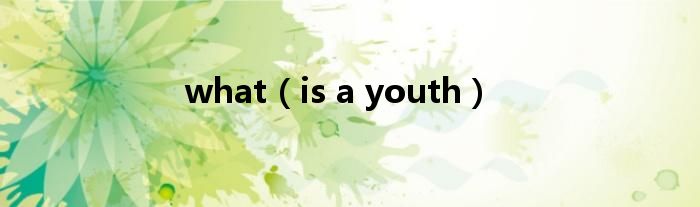 what（is a youth）