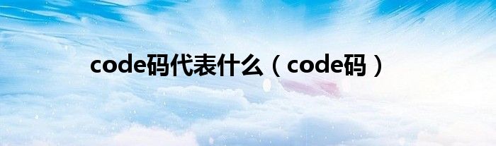 code码代表什么（code码）