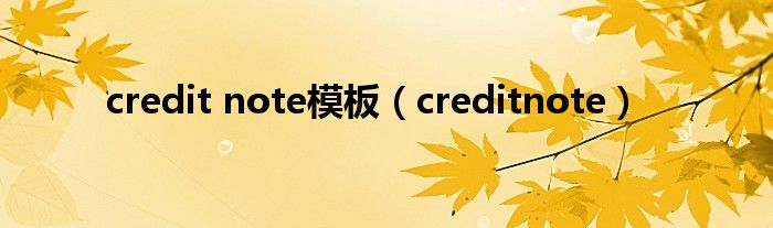 credit note模板（creditnote）