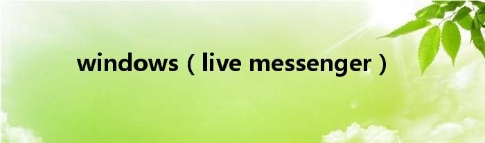 windows（live messenger）