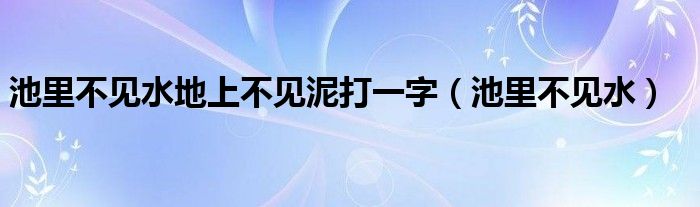 池里不见水地上不见泥打一字（池里不见水）