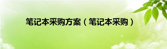 笔记本采购方案（笔记本采购）