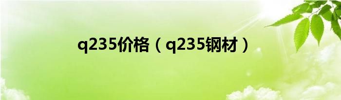 q235价格（q235钢材）