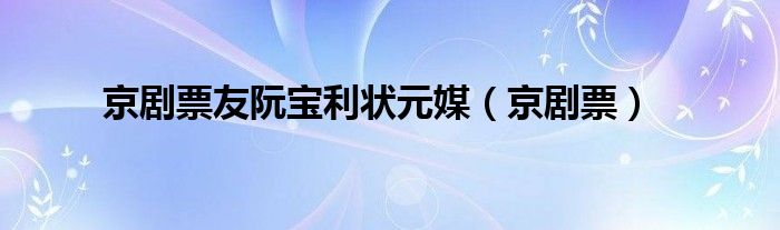 京剧票友阮宝利状元媒（京剧票）