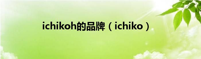 ichikoh的品牌（ichiko）