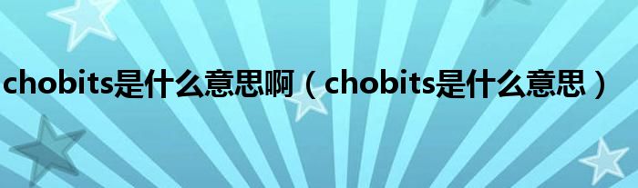 chobits是什么意思啊（chobits是什么意思）