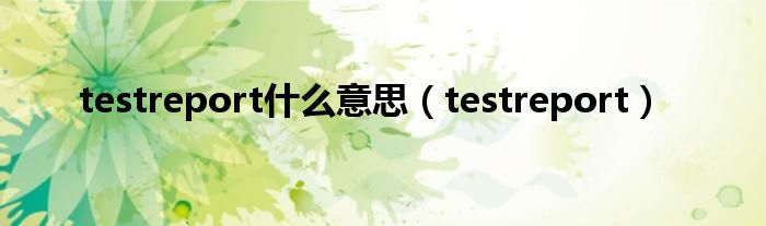 testreport什么意思（testreport）