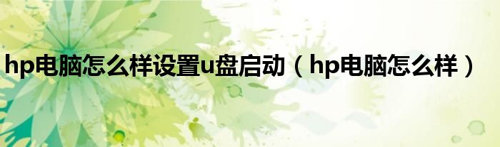 hp电脑怎么样设置u盘启动（hp电脑怎么样）