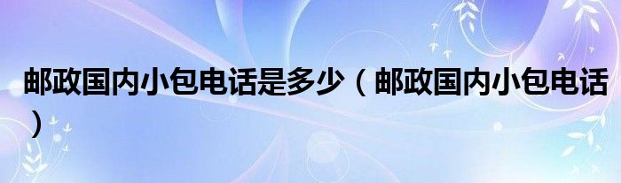 邮政国内小包电话是多少（邮政国内小包电话）