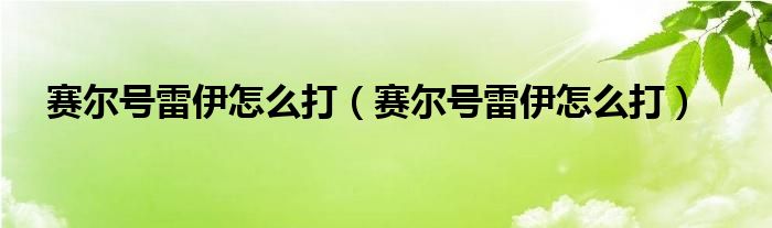 赛尔号雷伊怎么打（赛尔号雷伊怎么打）