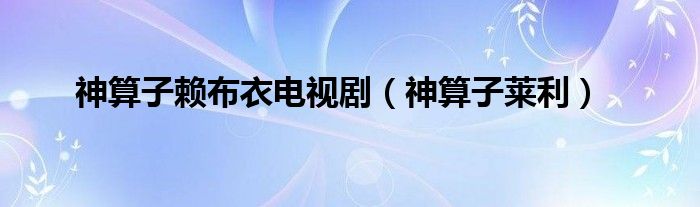 神算子赖布衣电视剧（神算子莱利）