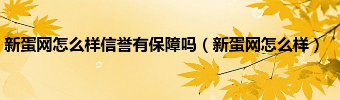 新蛋网怎么样信誉有保障吗（新蛋网怎么样）