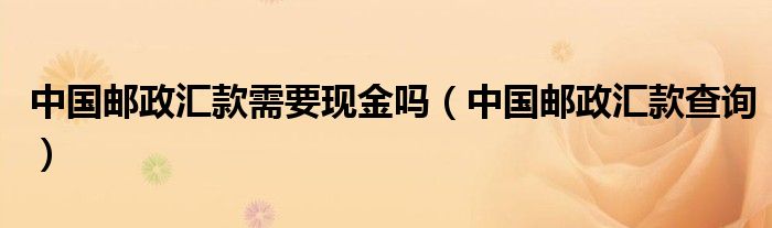 中国邮政汇款需要现金吗（中国邮政汇款查询）