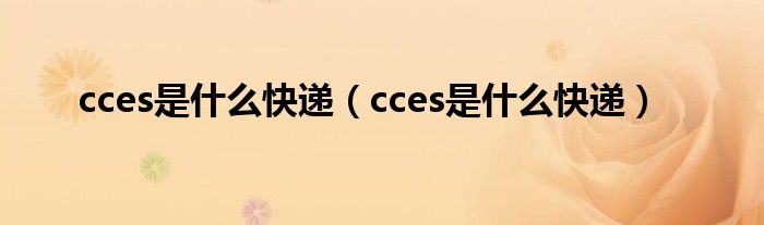 cces是什么快递（cces是什么快递）