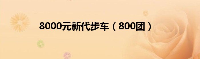 8000元新代步车（800团）