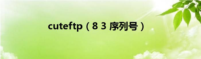 cuteftp（8 3 序列号）