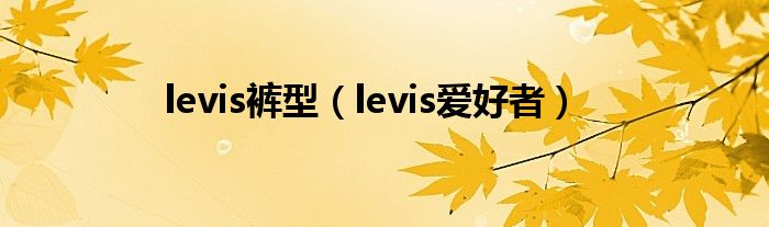 levis裤型（levis爱好者）