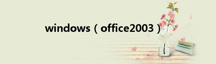 windows（office2003）