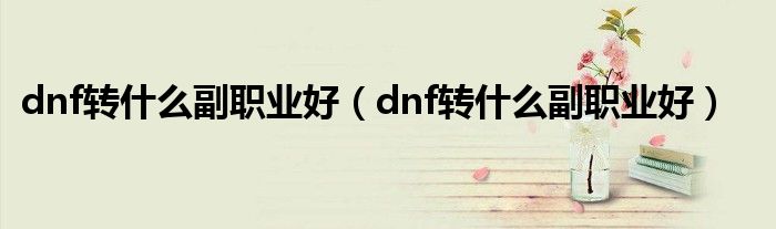 dnf转什么副职业好（dnf转什么副职业好）