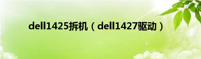 dell1425拆机（dell1427驱动）