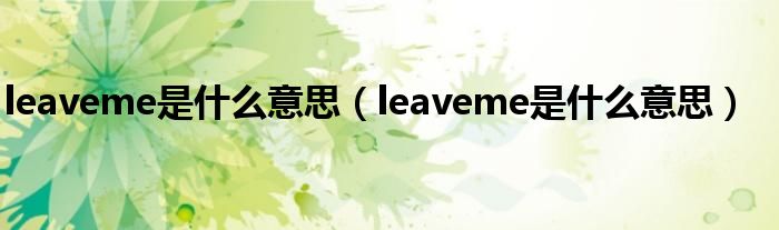 leaveme是什么意思（leaveme是什么意思）