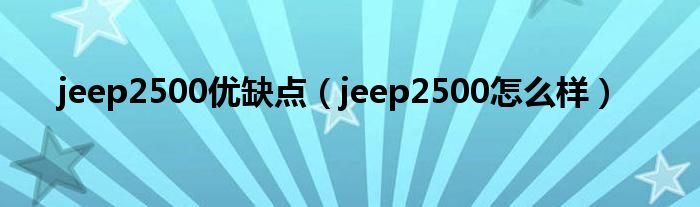 jeep2500优缺点（jeep2500怎么样）