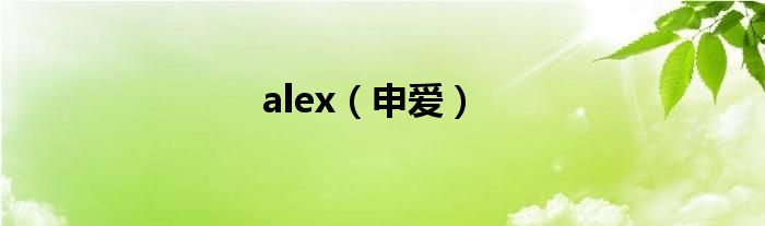 alex（申爱）