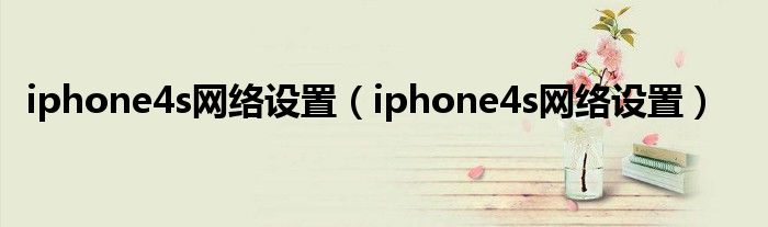 iphone4s网络设置（iphone4s网络设置）