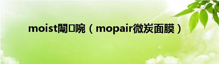 moist闈㈣啘（mopair微炭面膜）