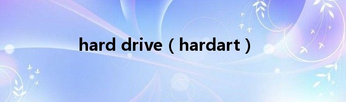 hard drive（hardart）